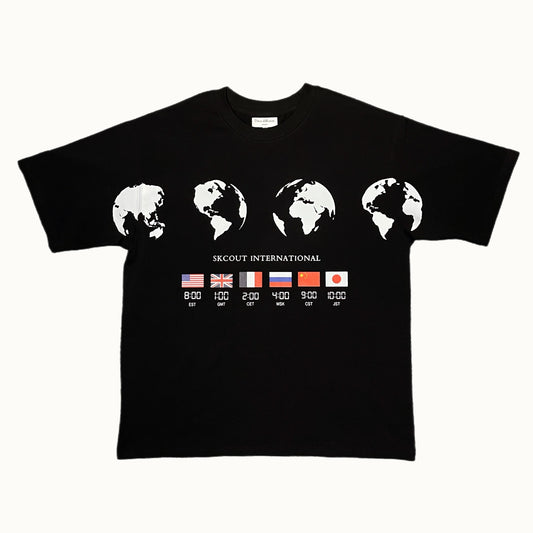 SKCOUT international clock T-shirt